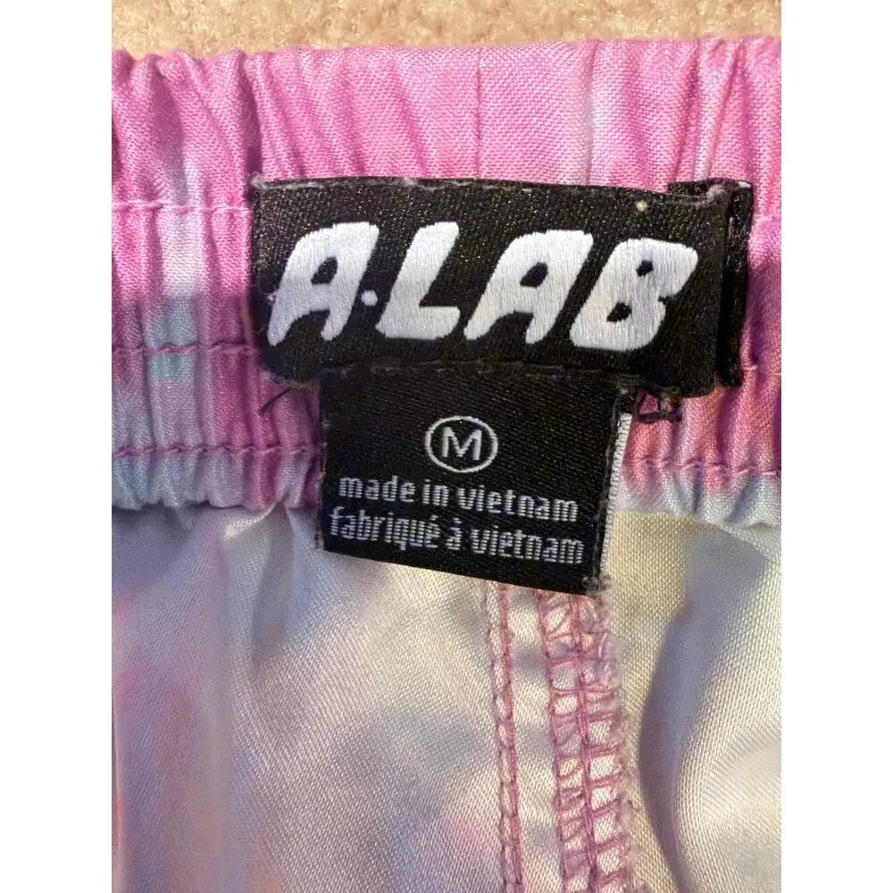 A-Lab Men's Size M Multicolor Tie Dye Drip Elastic Waistband Shorts Swim Trunk